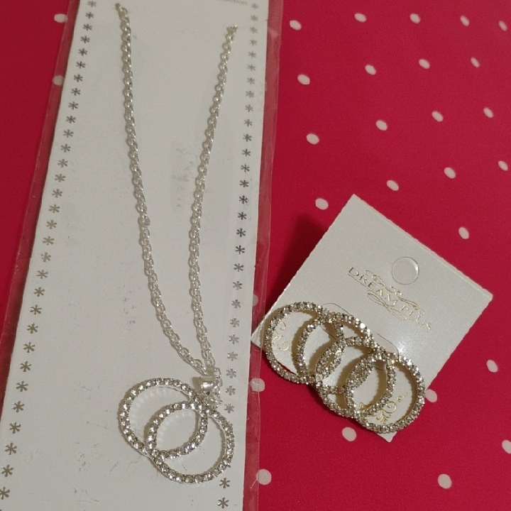 Elegant Silver Necklace And Earring Set